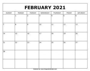 Free Printable February 2022 Calendar