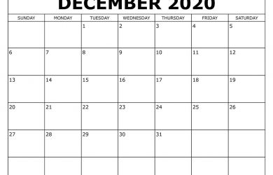 Free Monthly Calendar for 2020 - Free Great Calendar