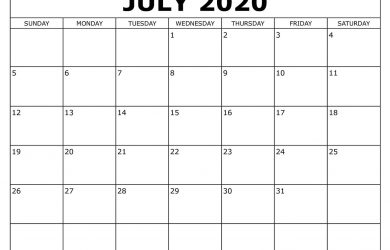 Free Monthly Calendar for 2020 - Free Great Calendar